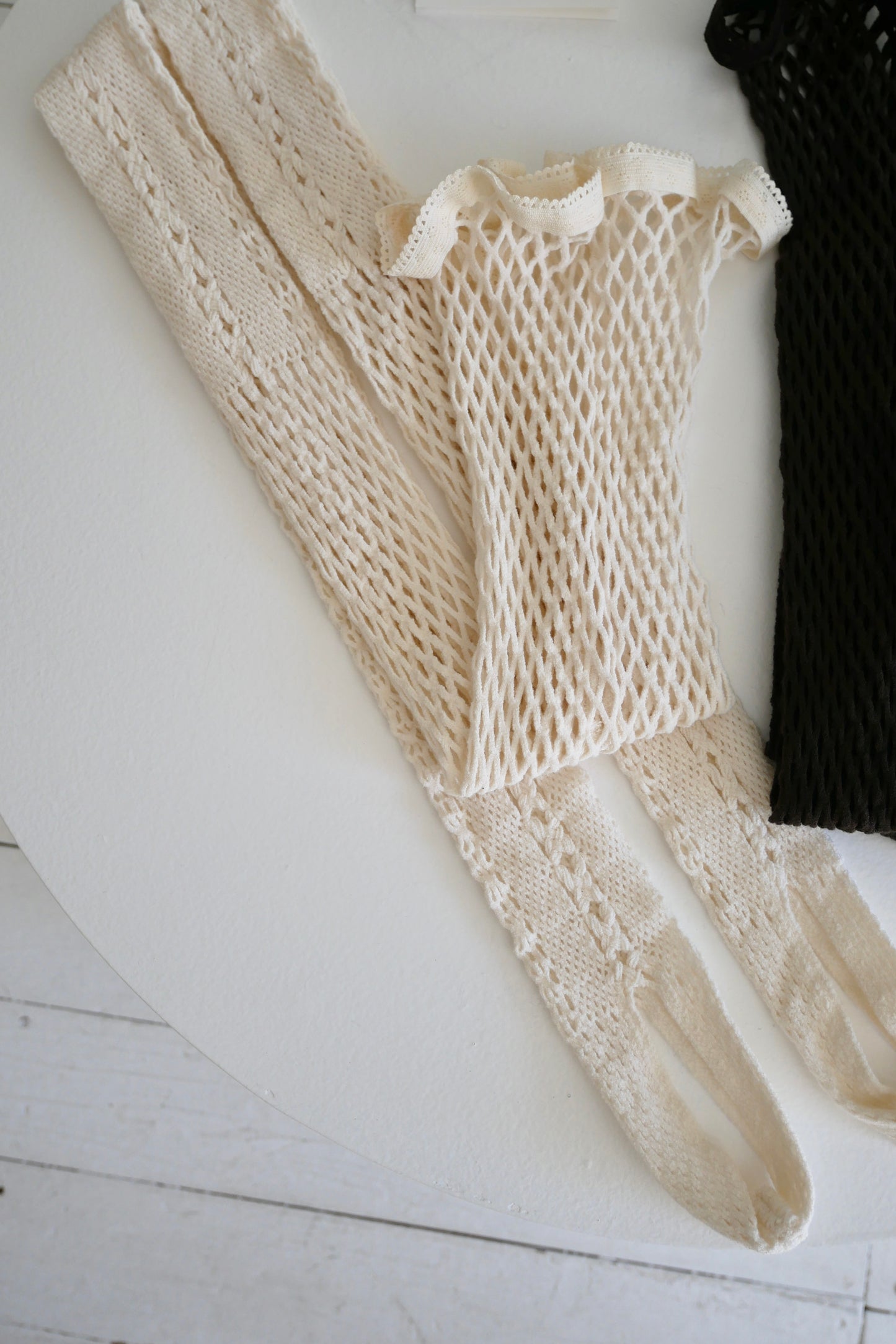 strech lace tights (ivory)