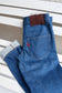 Gu-Vibes Red With Selvedge-ish Crochet Stitches (Indigo)