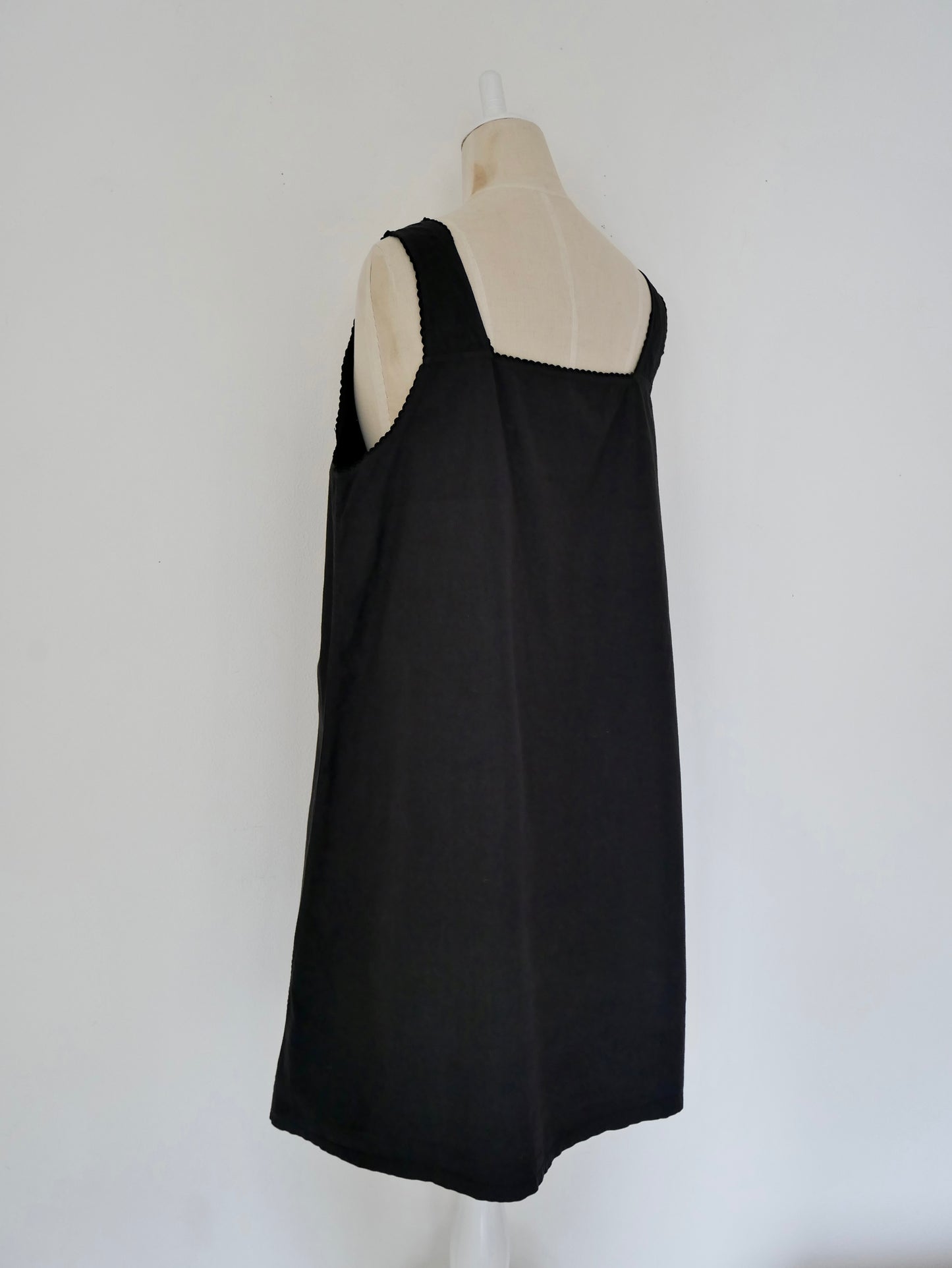 French Antique Cotton Dress #1 / Black Dyed