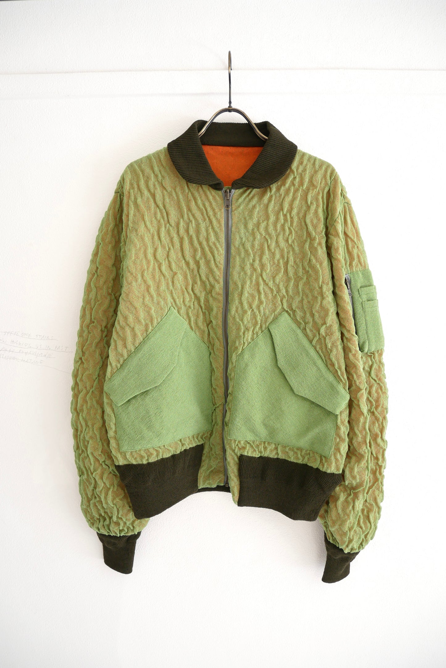 See-through Flight Jacket / Olive Green