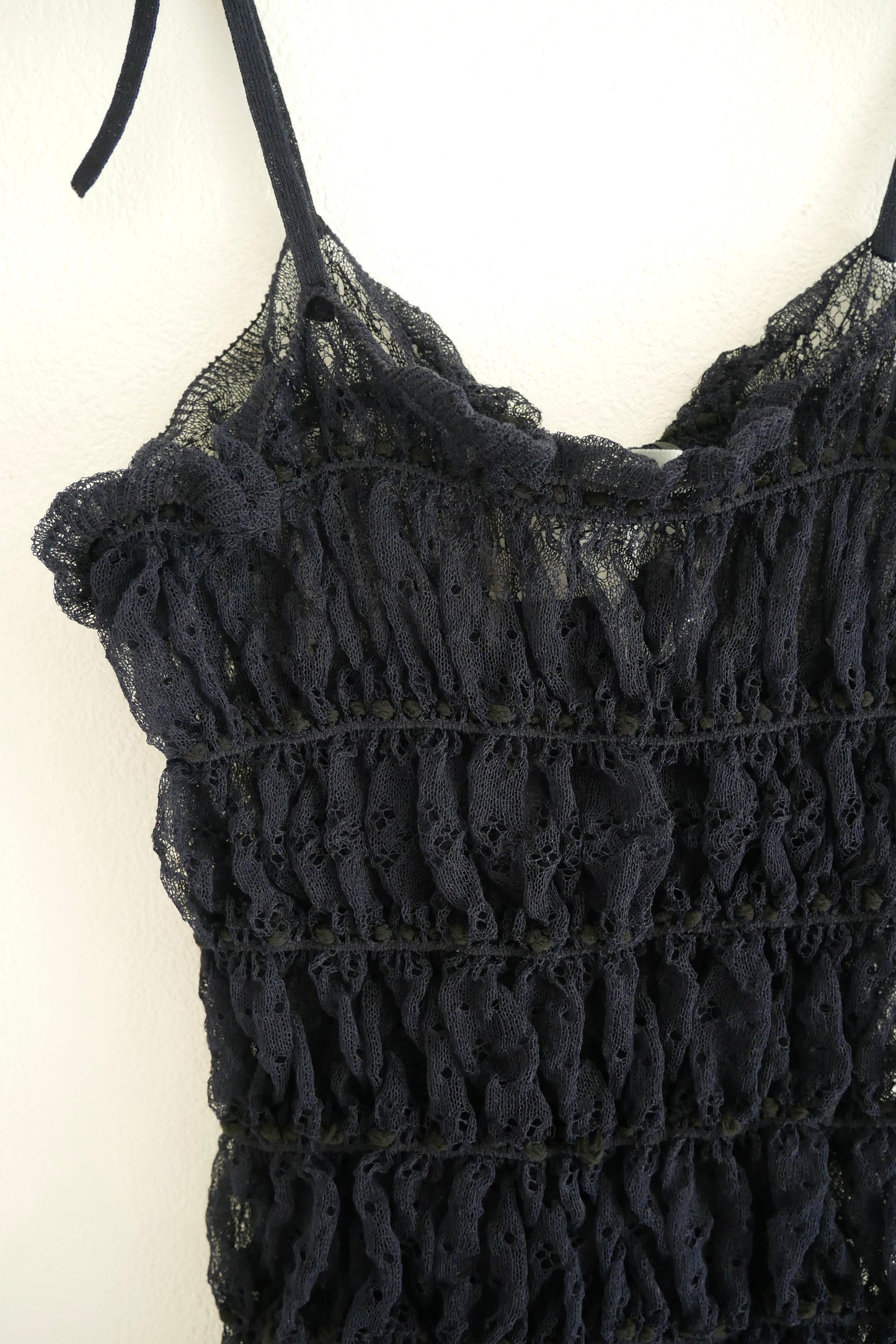 shirring lace camisole (navy)