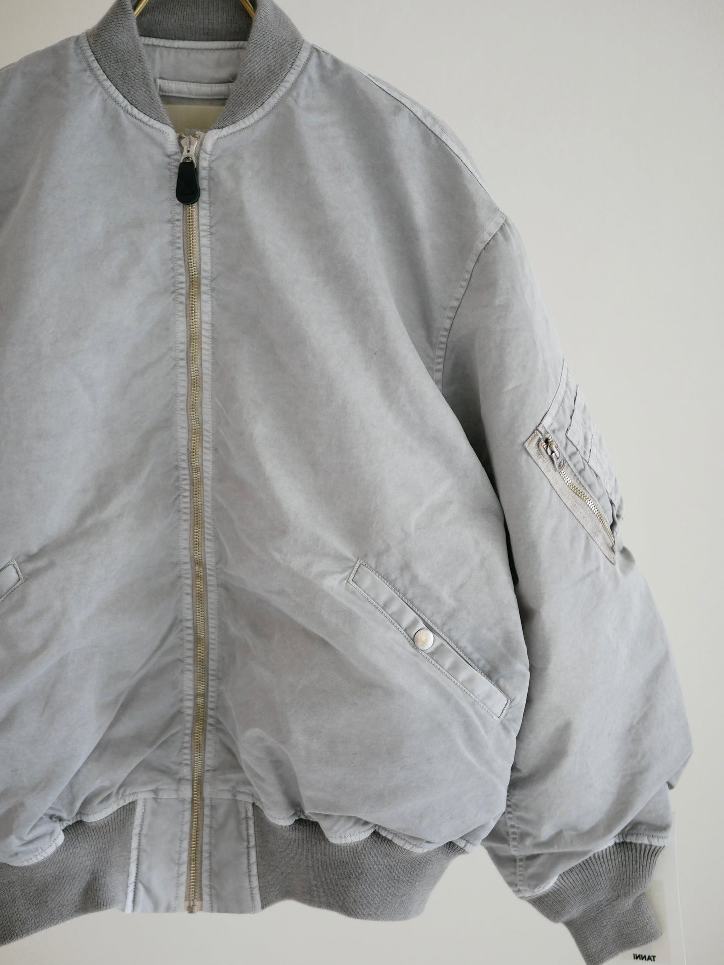 HAND-DYED BOMBER JACKET / Gray