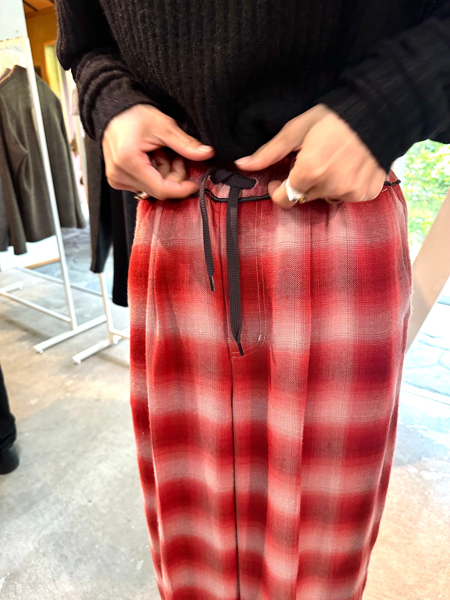 ombre check easy pants