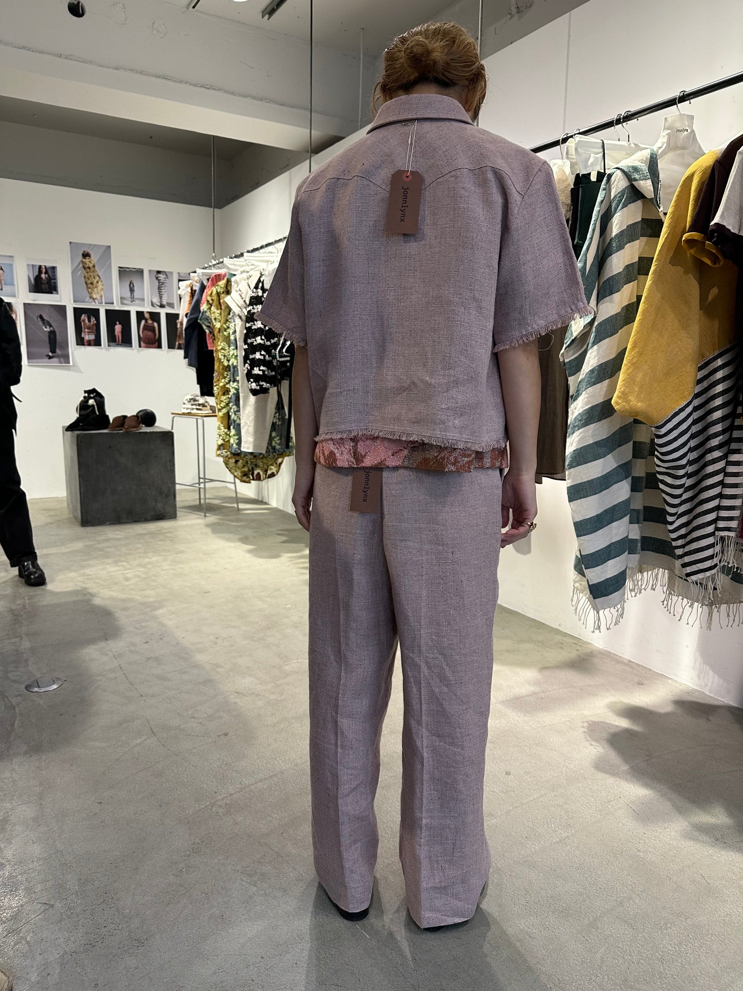 Cotton linen melange western shirt