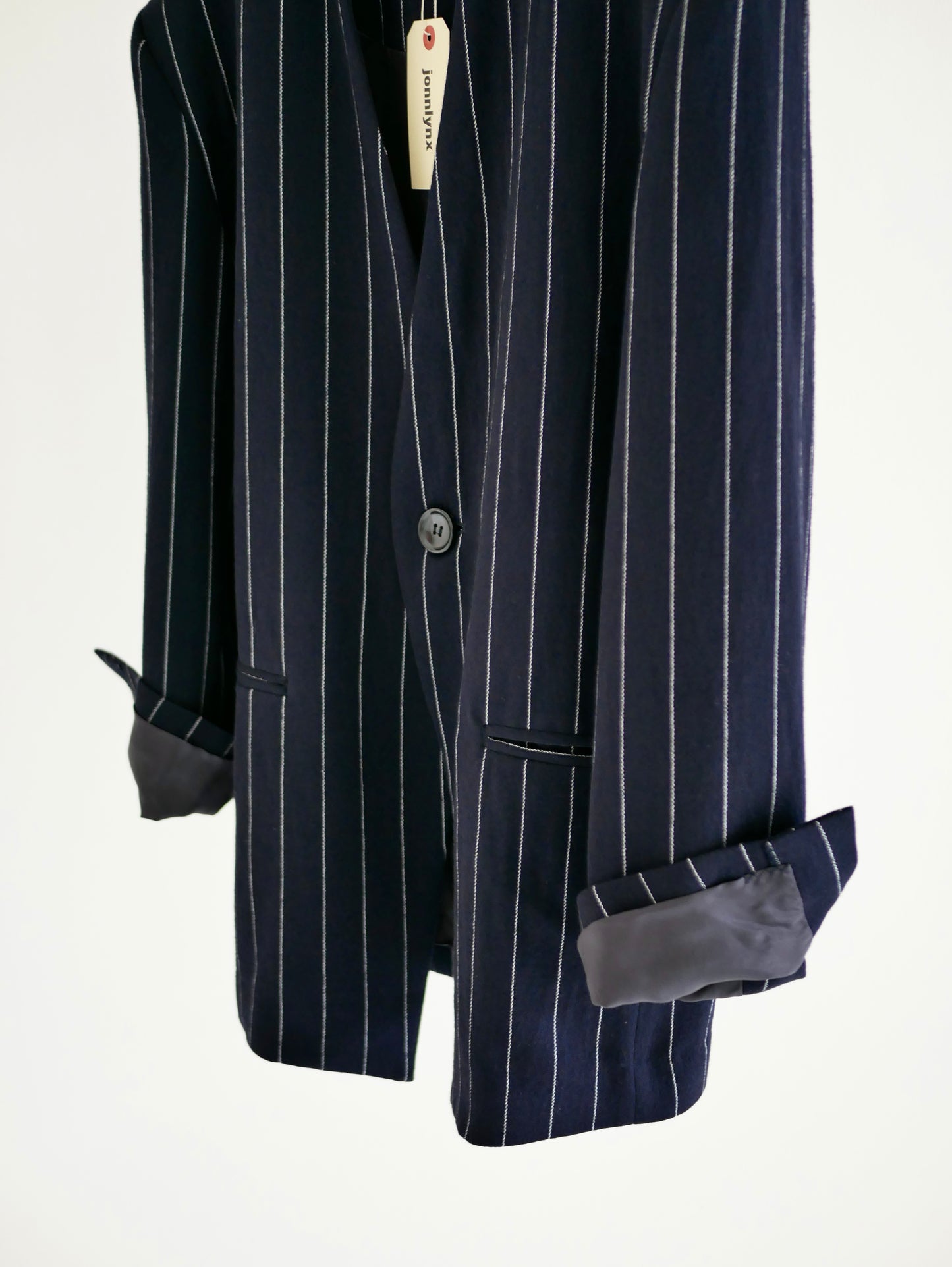 stripe jacket (navy x white)