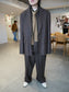 2way stretch wool jacket (checked brown/navy)