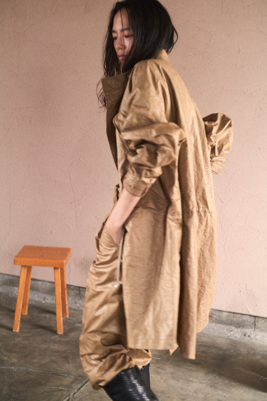 linen coating pants (brown/ beige)