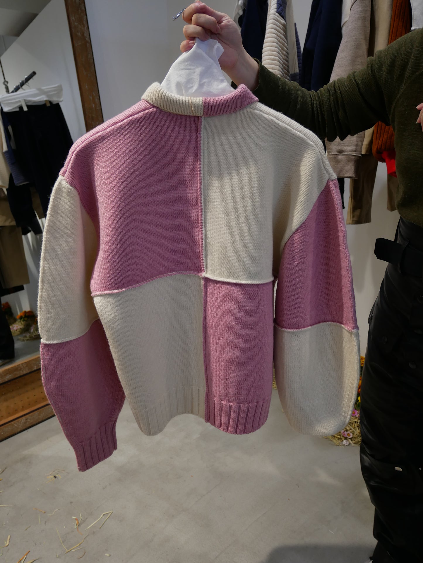 british yarn pullover (white x pink/white x purple)