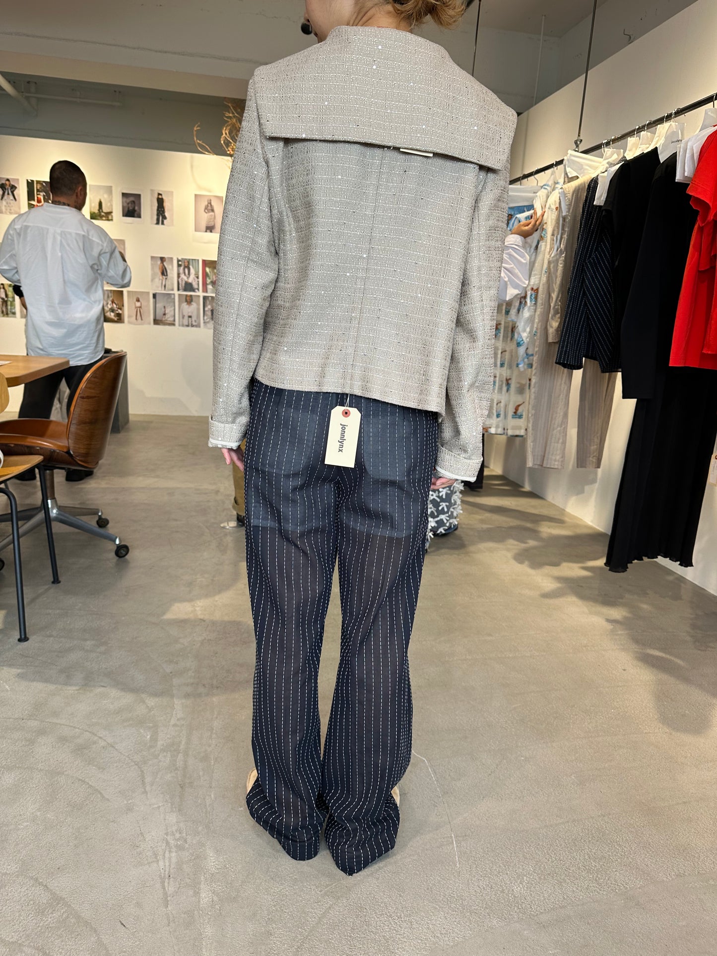 stripe voile pants