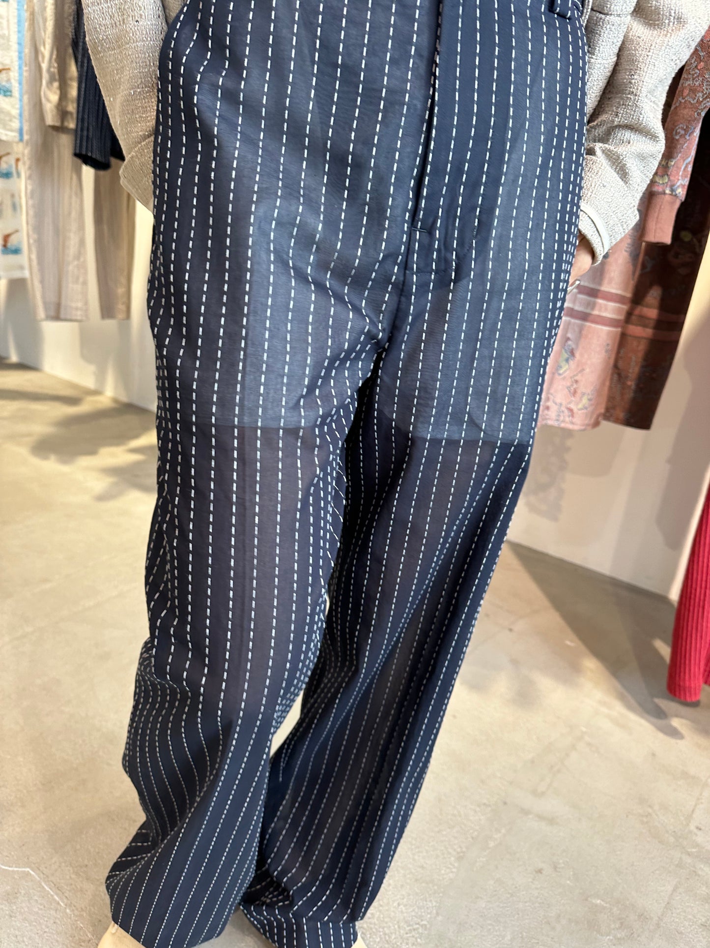 stripe voile pants