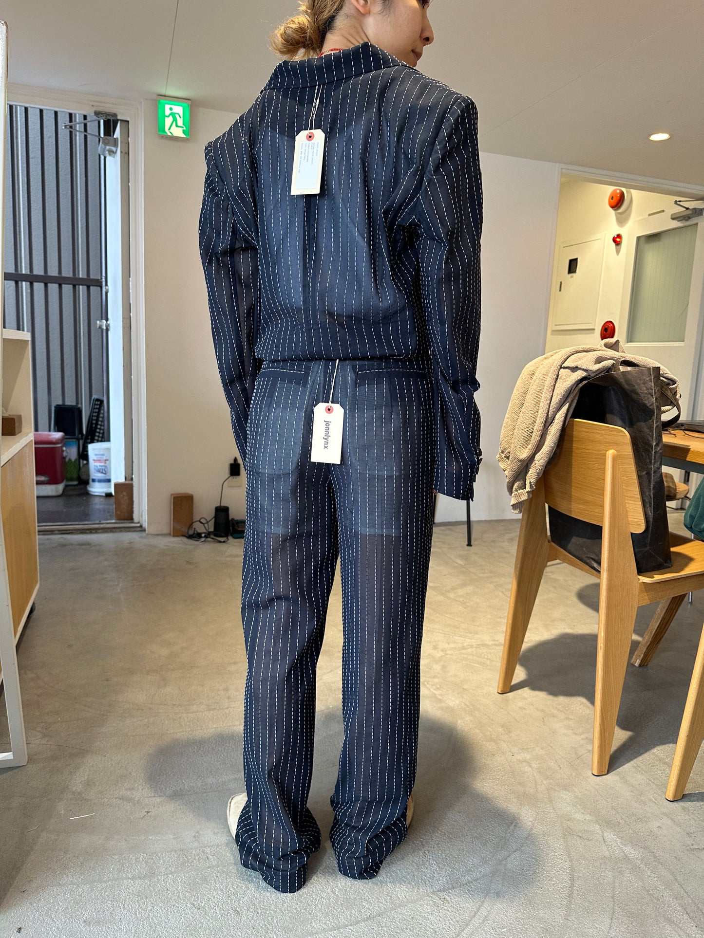 stripe voile jacket