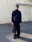 Safety Pin Leather Drawstring Bag (Black)