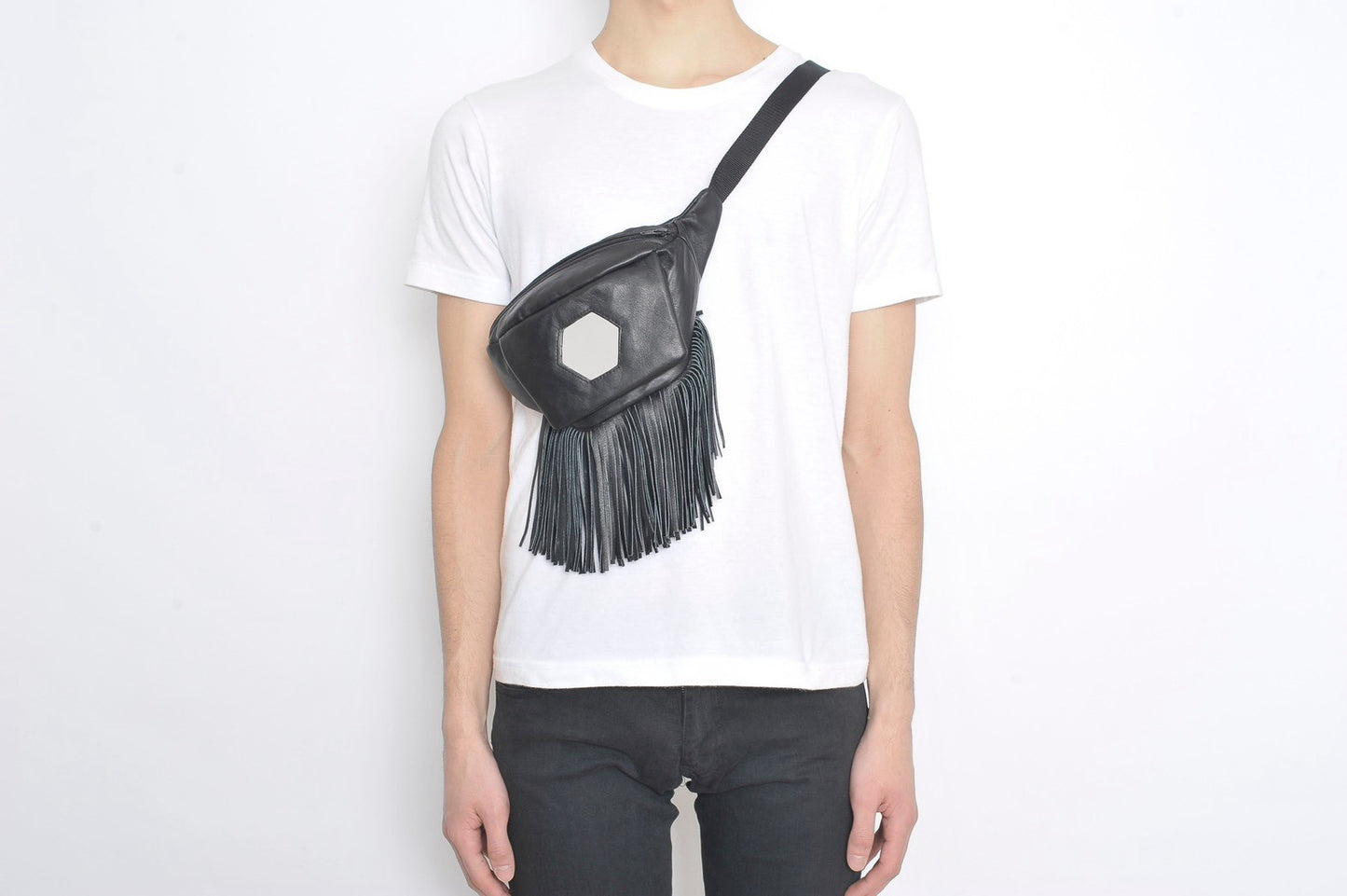 Mirror Fringe Bum Bag (Black)