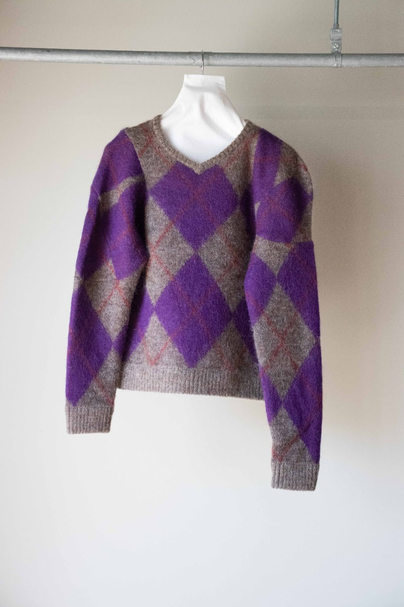 lumpy argyle pullover