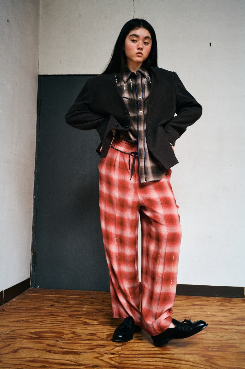 ombre check easy pants