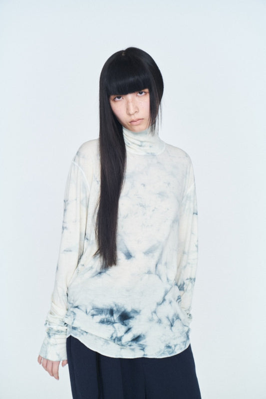 wool rib high neck tee
