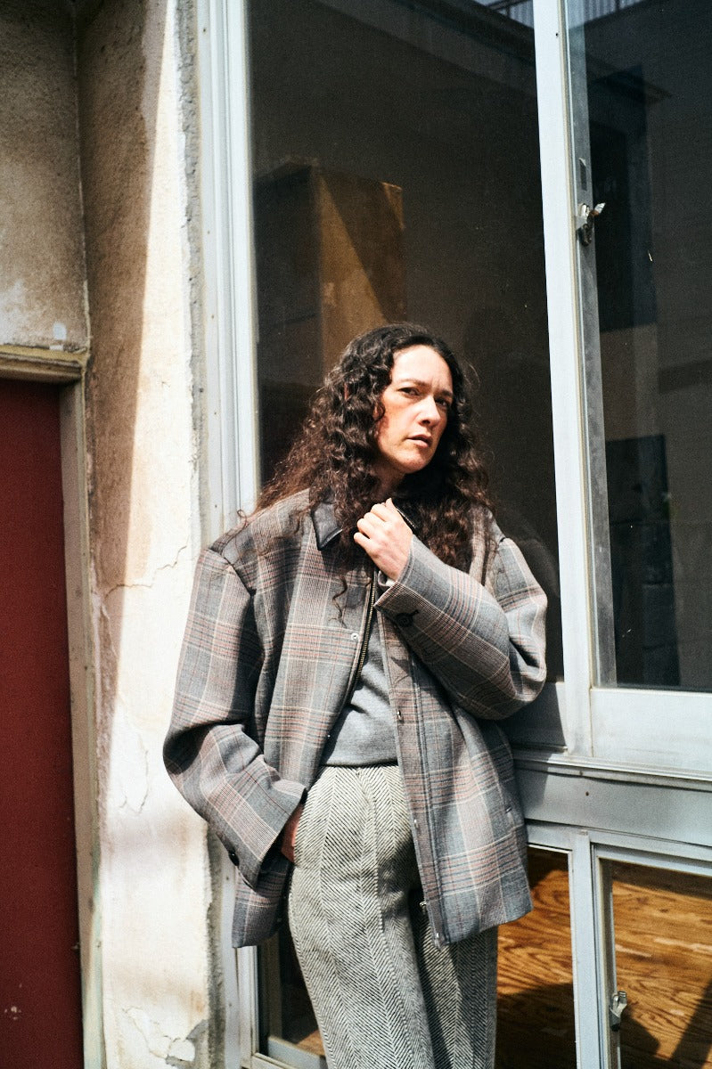 glen check coat