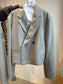 stripe jacket (gray × white / brown x navy)