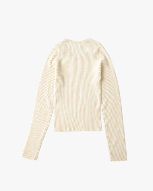 Rib L/S Tee / White