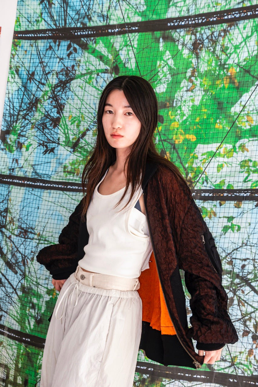 See-through Flight Jacket / Black