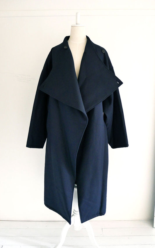 Draped Coat / Navy