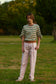 two tuck pants / pink stripe