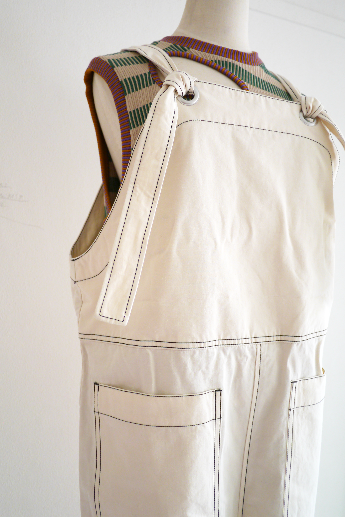 hemp cotton overalls / ecru