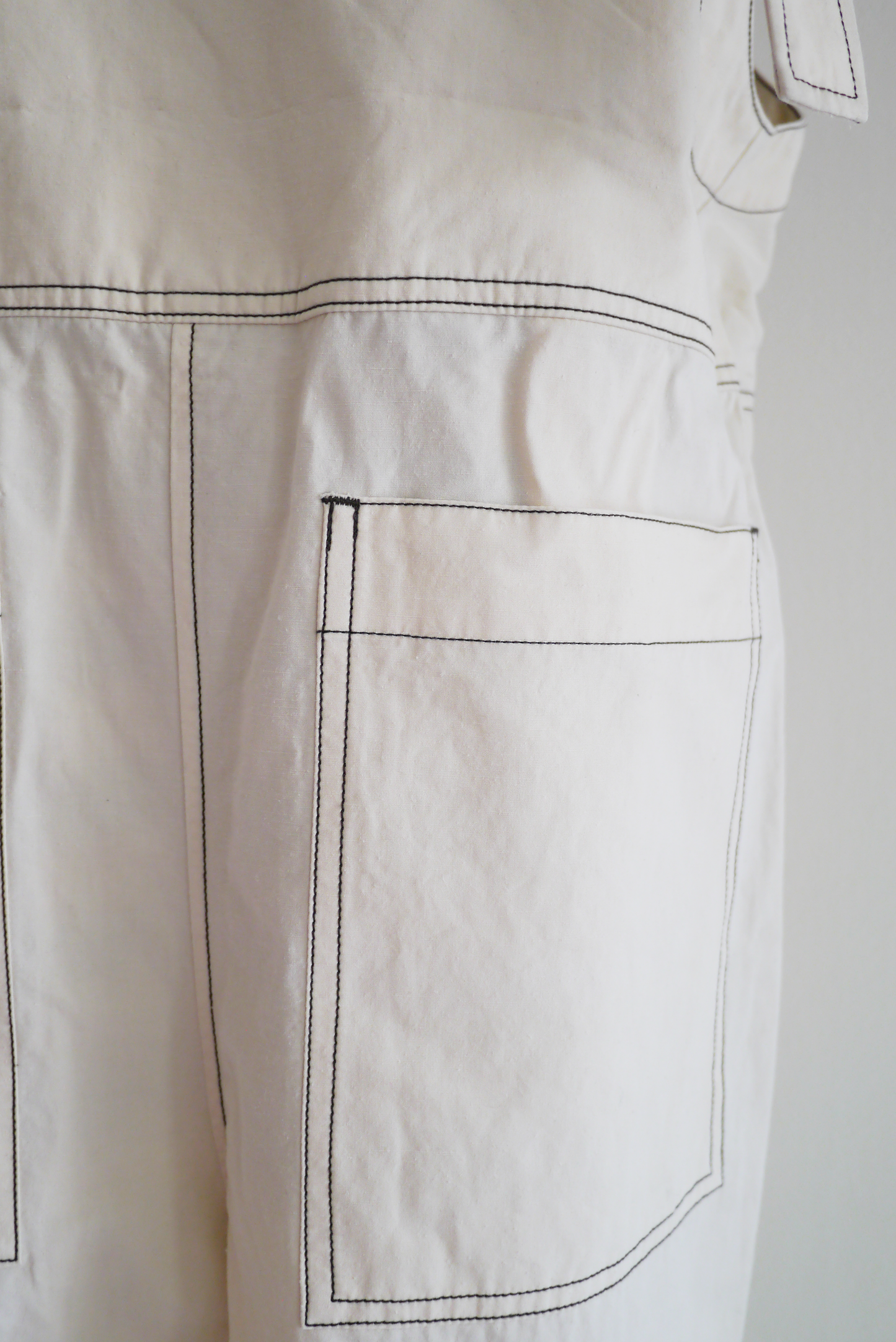 hemp cotton overalls / ecru
