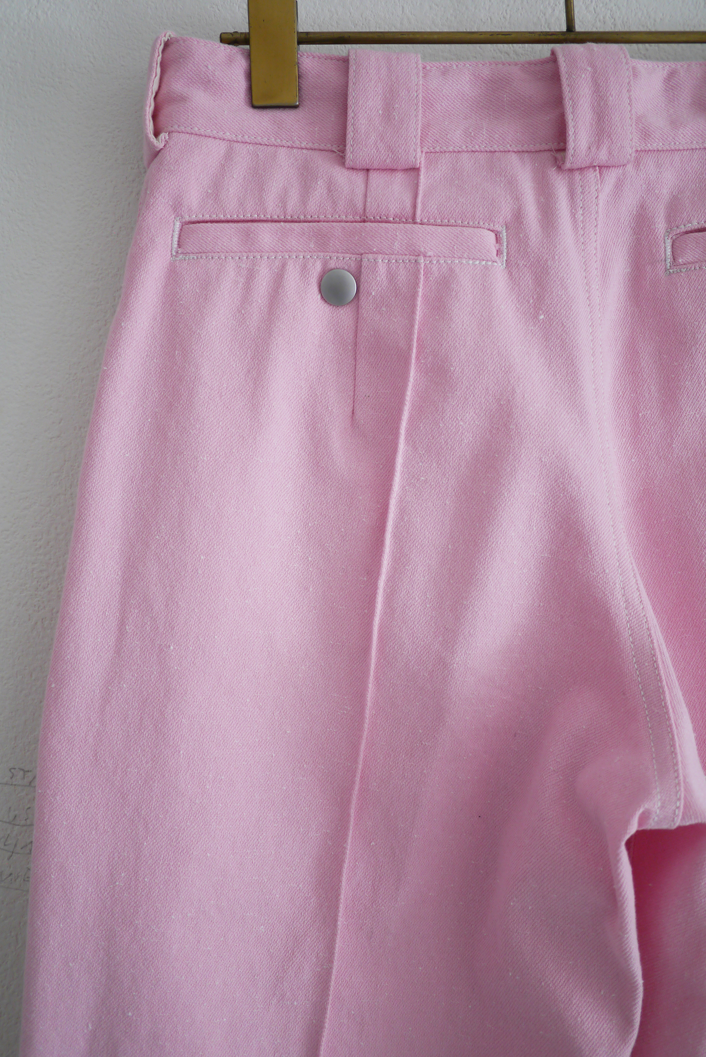 recycling color denim pants / pink