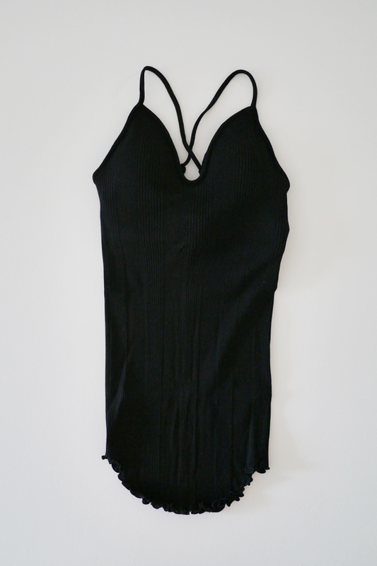 Randam Rib Bra Cami / black