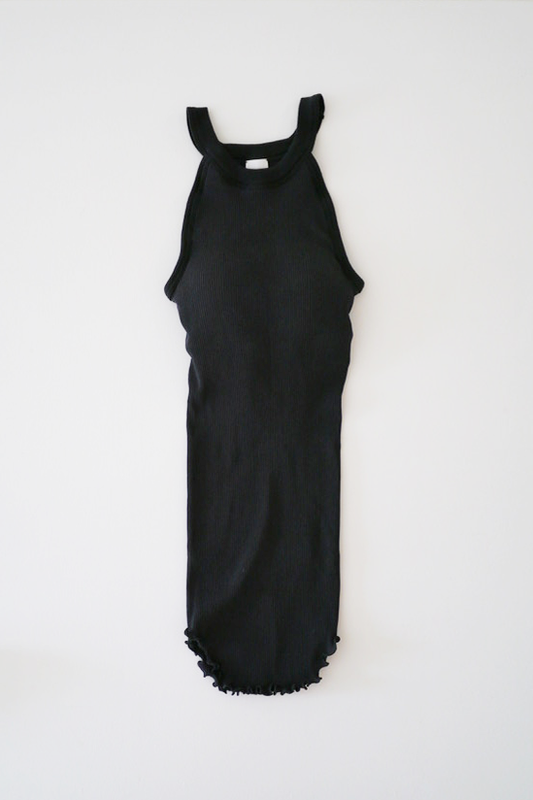 Twist Cotton Bra Tank / charcoal