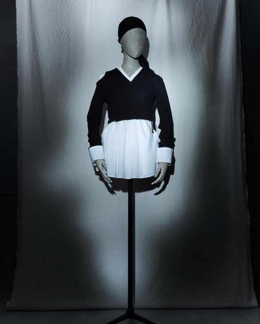 Wrap Knit Top / Black